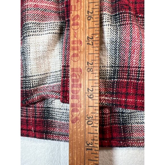 VTG Field and Stream Mens Red Size LT Large TALL Shirt Flannel Plaid Distressed - Picture 13 of 16